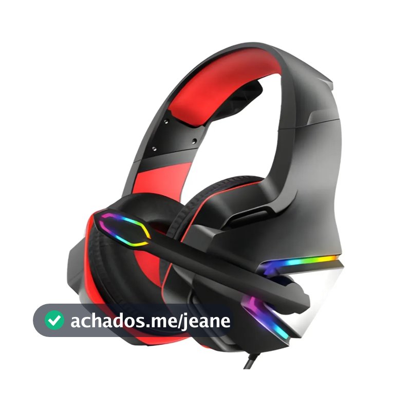 Headset Gamer Bluetooth / Cabo USB - RGB (Sem Fio ou Com fio) com Microfone LED PC Celular