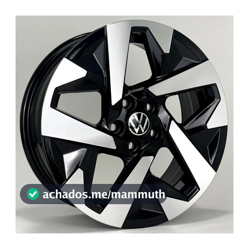 Kit 4 Rodas Aro 15x6,0 5x100 Vw Tera Nivus Virtus Fox Preta Diamantada Krmai S60