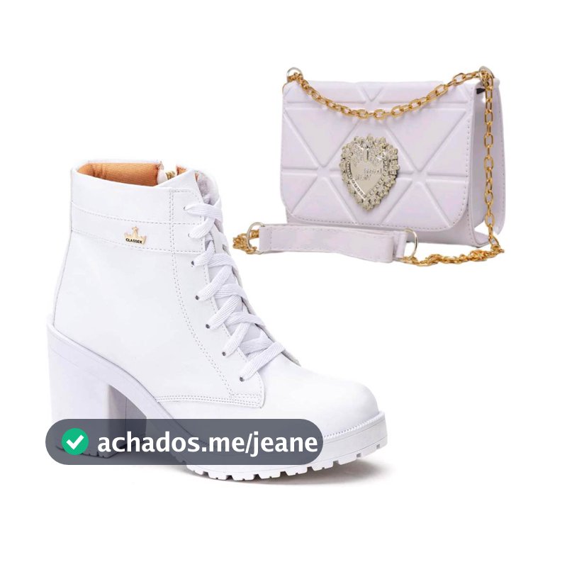 Kit Bota Coturno Tratorado e Bolsa Baladinha Várias Cores Envio Imediato