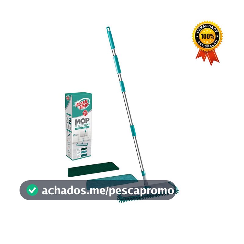 Mop Plano 3 Em 1 Limpeza Pesada, Seca E Umida MOP0617 Flash Limp