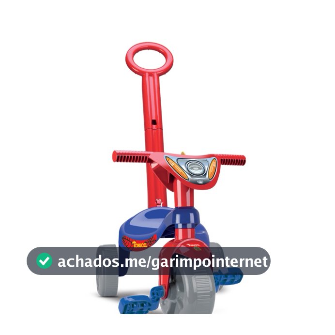 Triciclo Teia Brinquedo Velotrol Motoca Com Haste Guia Seguro Removível Empurrador Andador