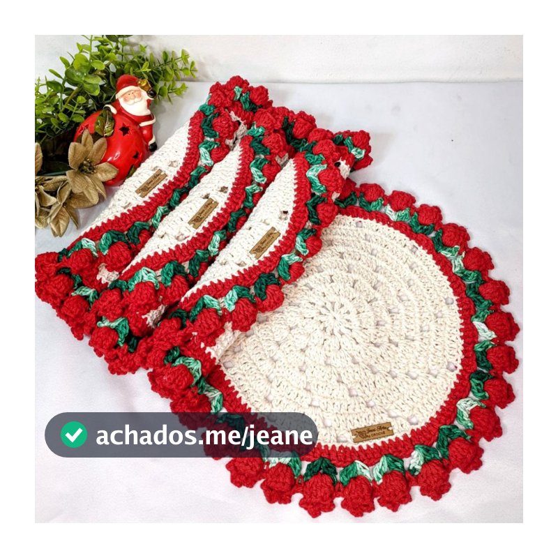 Jogo Americano Sousplat Tulipa Crochê