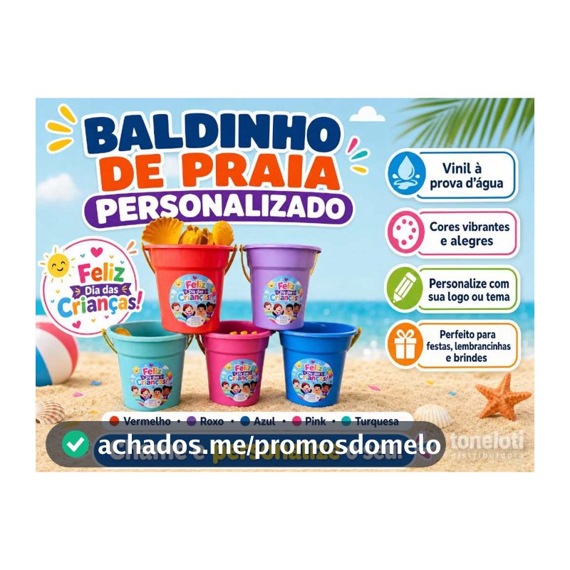Kit 10 und Baldinho De Praia Personalizados,lembrançinhas, menino e menina,escola,festa,decoraçao