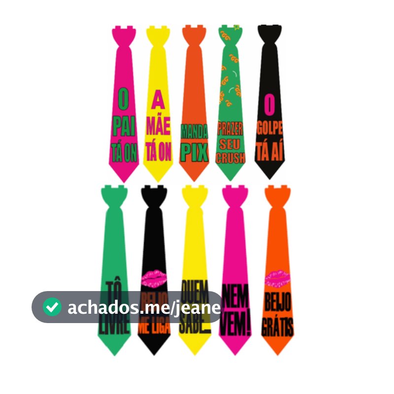 20 Gravatas Neon com Frases - Balada Neon, Frases!