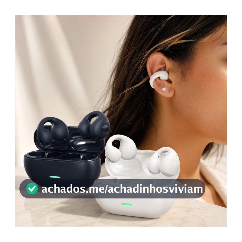 Fone Bluetooth OWS Sem Fio 5.3 Open Ear Confortável para Academia Caminhada e Uso Diário