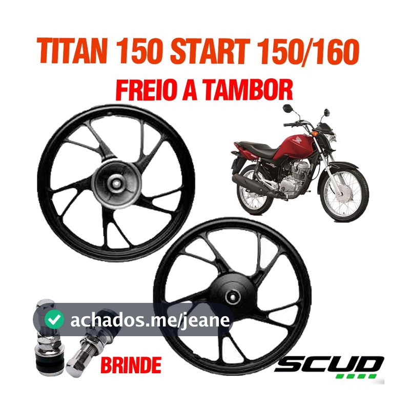 Jogo Roda Liga Leve  Scud Titan 150 2004 a 2013 Ks/ Start 150/160 Freio Tambor