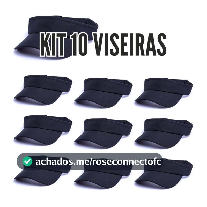 Kit Viseira Lisa 10 a 30 Unidades Proteção UV Esportiva Ajustável