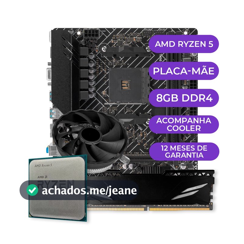 Kit Upgrade Gamer, Processador AMD Ryzen 5 5600GT, A520M, 8GB DDR4