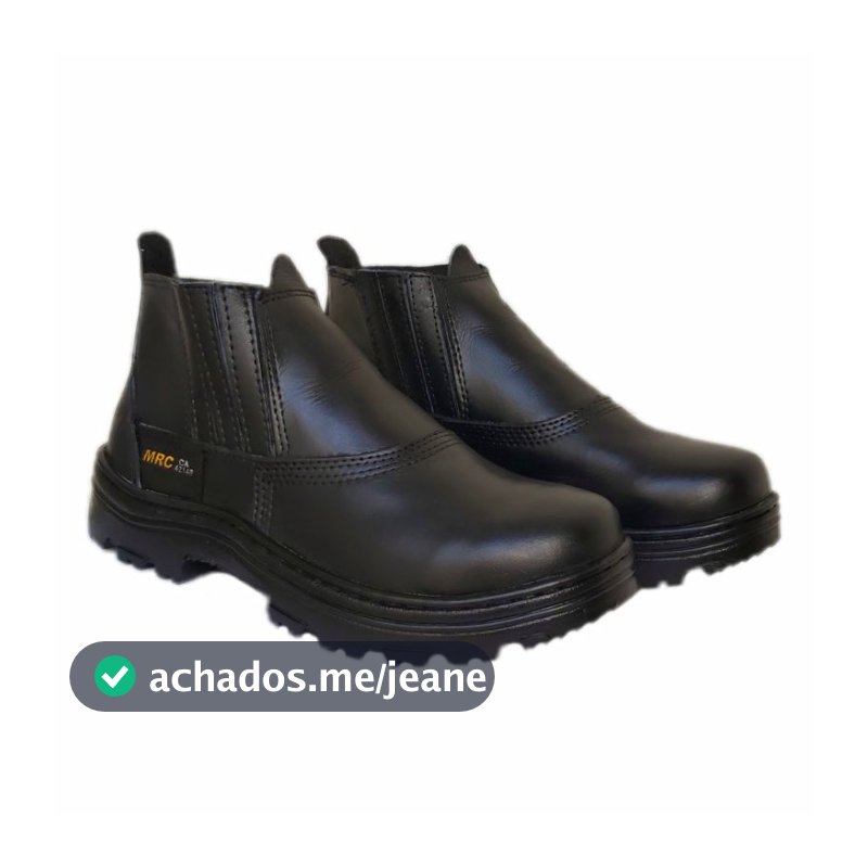 Botina Bota de Segurança em Couro com CA para Trabalho