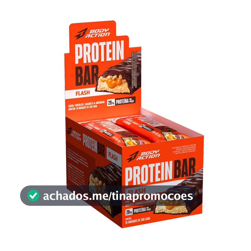 Barra de Proteína Snacks Protein Bar Flash 35g 10 Unids Bodyaction