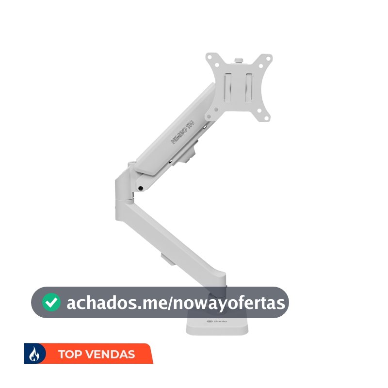 Suporte Articulado Para Monitor 13 a 32 Pistão a Gás Ajustável Zinnia Nimbo 110 Branco