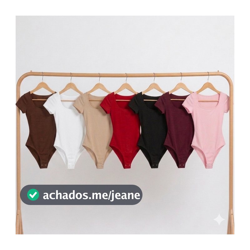 Body Feminino Gola Quadrado Manga Curta tecido suplex
