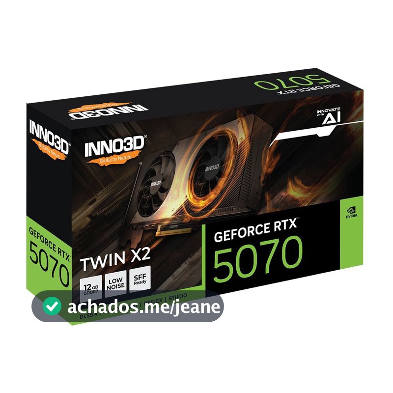 Placa de Vídeo NVIDIA GeForce INNO3D RTX5070 12GB TWIN X2  GDDR7  N50702-12D7-195064N