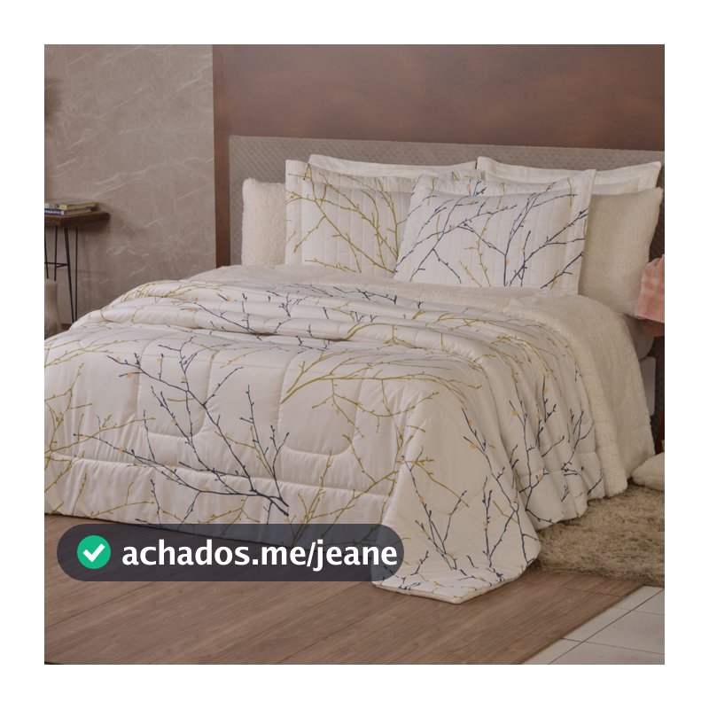 Coberdrom Top Line estampado King Dupla Face Microfibra e Sherpa que assemelha Lã de carneiro 1 Peça