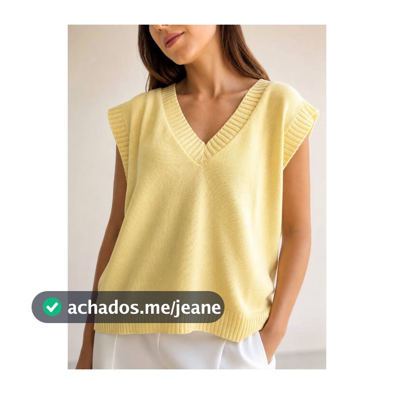 Colete Regata Tricot Gola V Canelada Coletinho Trico Verão Moda