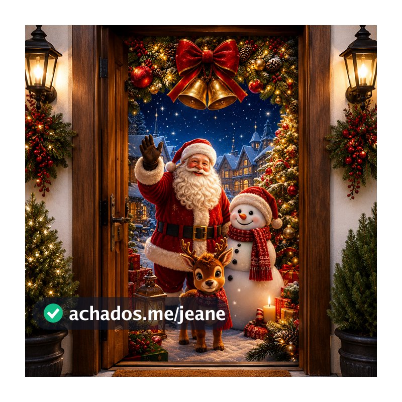 Capa De Porta Decorativa Natal Ano Novo 2027 Painel Decorativo Para Porta