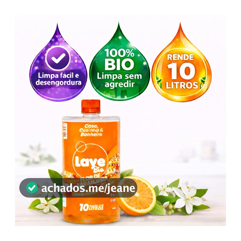 Concentrado LaveBio 🍃 para 10 LITROS ou 20 borrifadores - Maior rendimento da categoria - Flor de Laranjeira 🍊