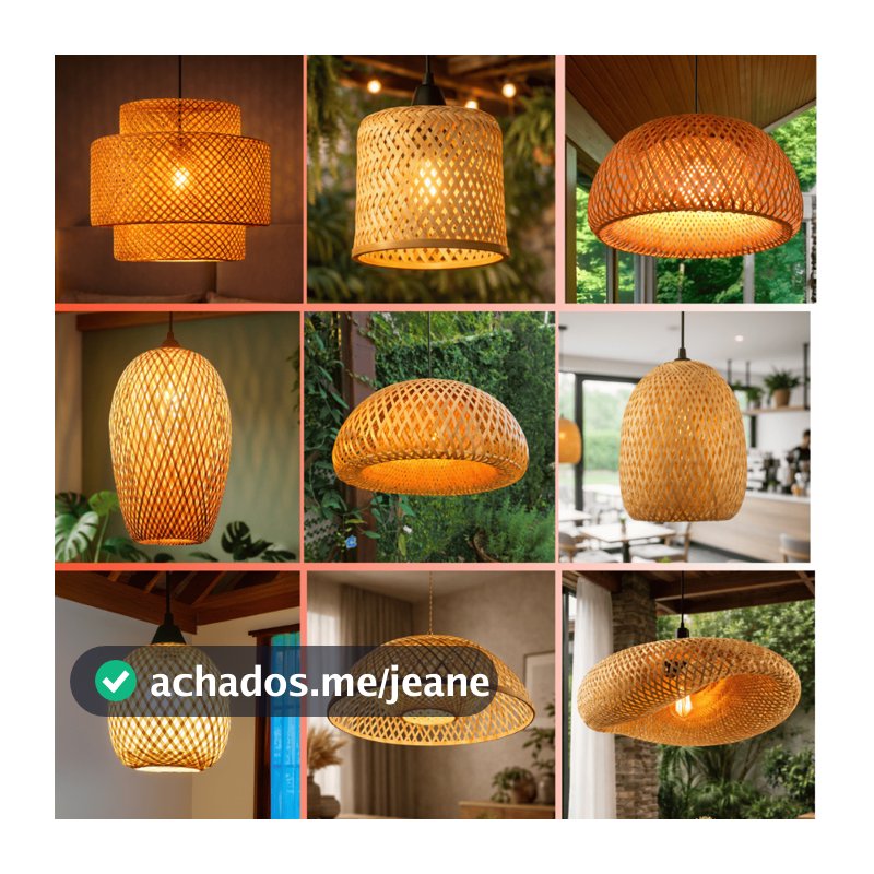 Lustres Pendentes de Teto Sala Cozinha Mesa Natural Rústicos Itens Selecionados Bivolt 110/220V