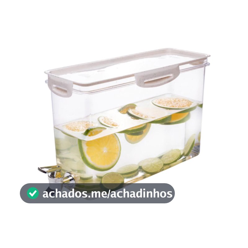 Reservatório De Água Geladeira Torneira 6L Água Gelada Praticidade Pote - Plasútil