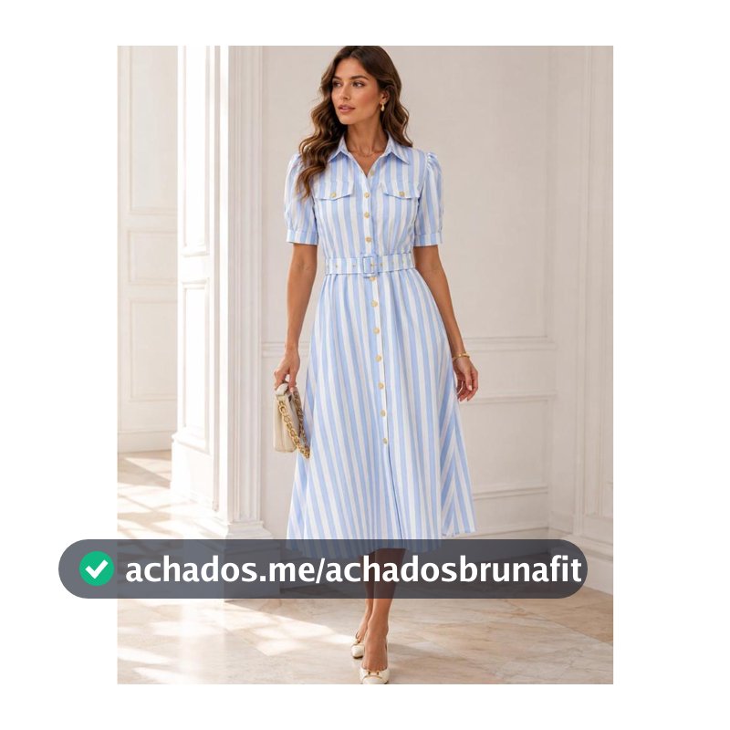 VESTIDO MIDI LISTRADO FEMININO MODA CASUAL ELEGANTE COM CINTO