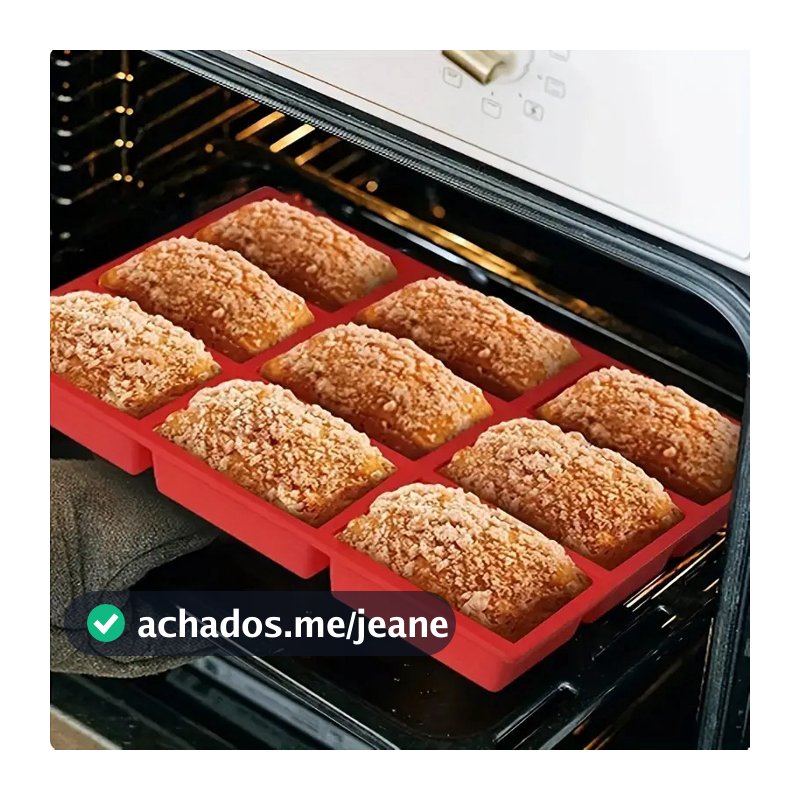 Molde retangular de Silicone para fazer bolos, biscoitos e Chocolate, com 9 furos ou molde de rosca