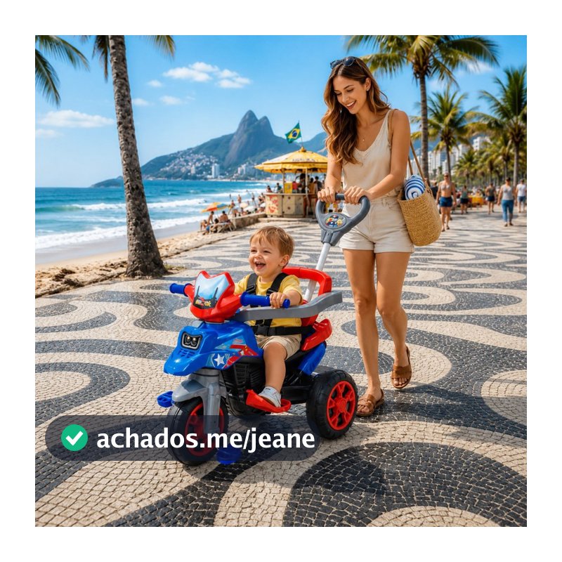 Triciclo Infantil Pedal Haste Empurrar Menino Menina Colorido Passeio Seguro