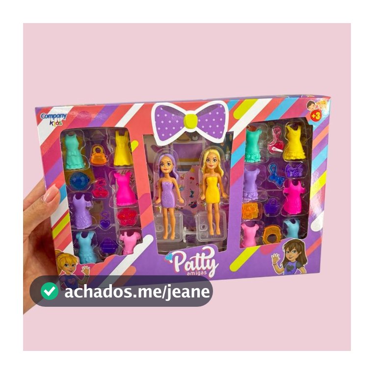 Kit 2 Bonecas Infantil Polly Patty com Roupas e Acessórios