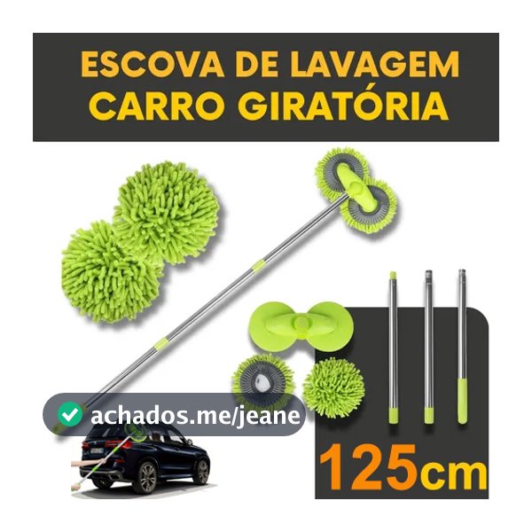 Mop para lavagem de carros, escova de limpeza ajustável de cabeça dupla, superabsorvente