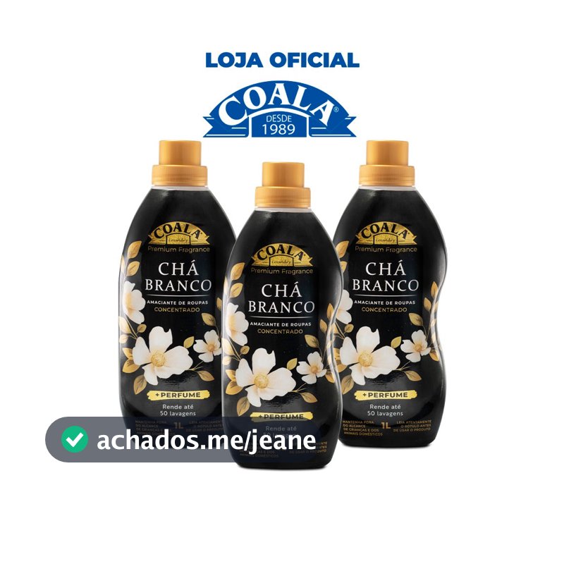 Kit Coala Laundry 3 Amaciantes - Chá Branco 1L