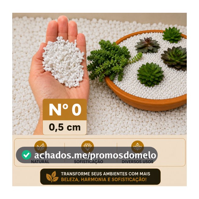 Pedrisco Pedrinha Nº 0 Branca 1kg até 5kg para Jardim Aquário Vaso de Planta Decoração de Calçada