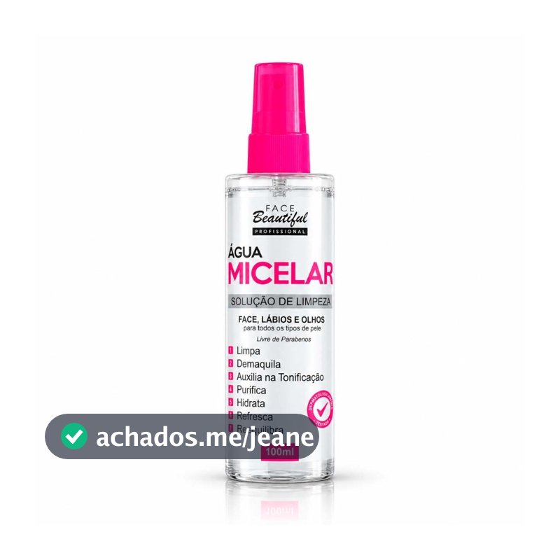 Água Micelar Solução de Limpeza Refrescante Face Beautiful 100ml