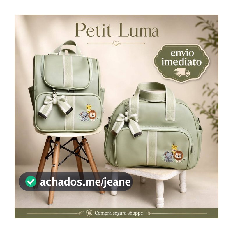KIT BOLSA MATERNIDADE LUXO MENINO, SAFARI, URSINHO, LEÃO - 02 PEÇAS GRANDE, IMPERMEAVÉL,ENVIO RAPIDO,RESISTENTE