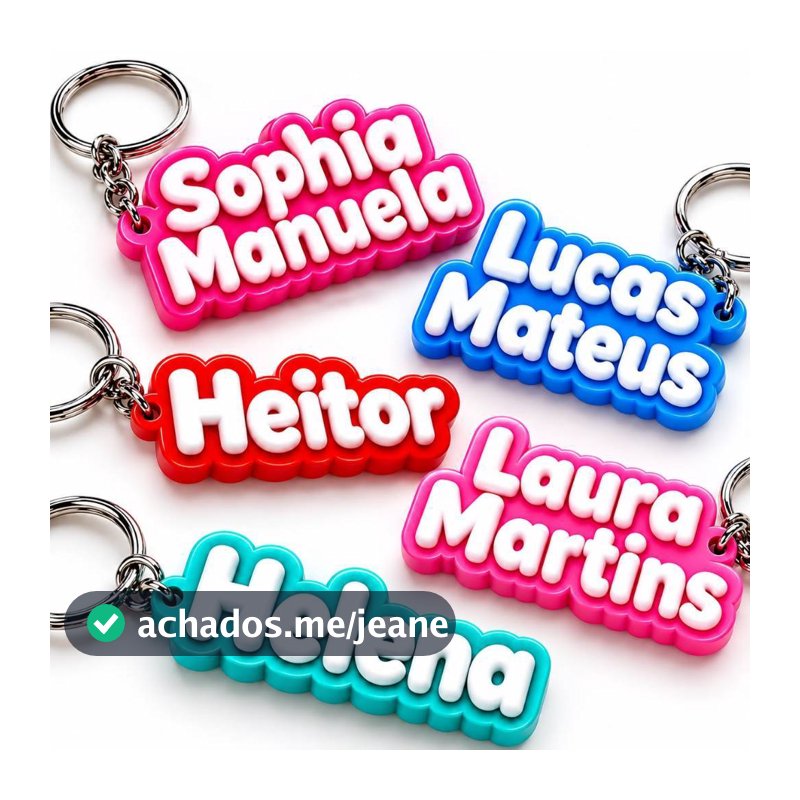 kit 5 a 20 Chaveiros Personalizado com Nome Presente Criativo para Namorado Namorada Amigo Mochila Escolar.