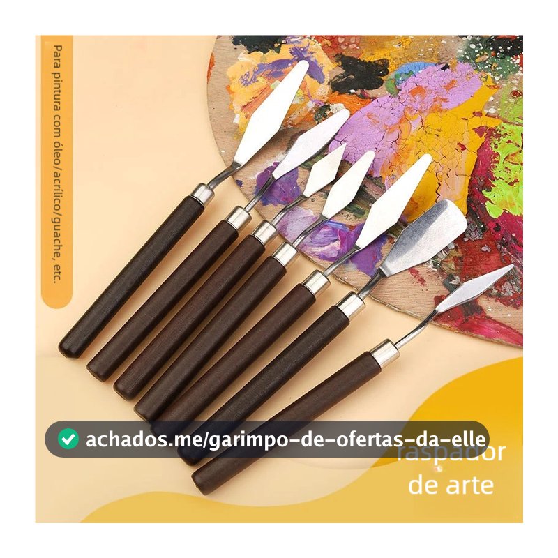 7 pcs Ferramentas de Arte para Pintura a Óleo - Conjunto Faca Espátula Aço Inoxidável Resistente