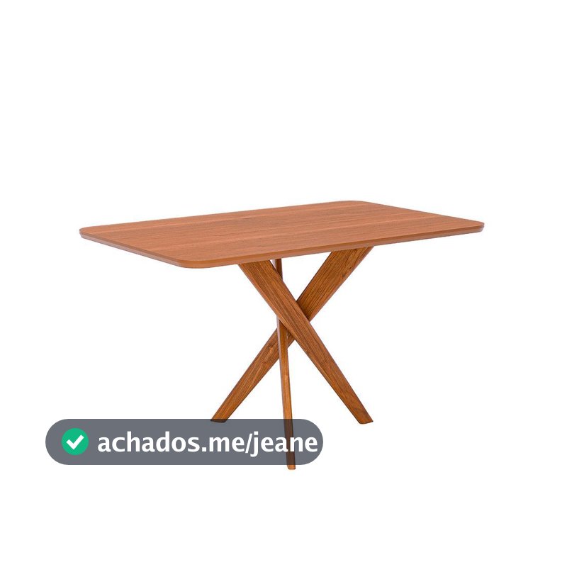 Mesa de Jantar Retangular com Tampo MDF Cacau Cinamomo e Madeira 130 cm