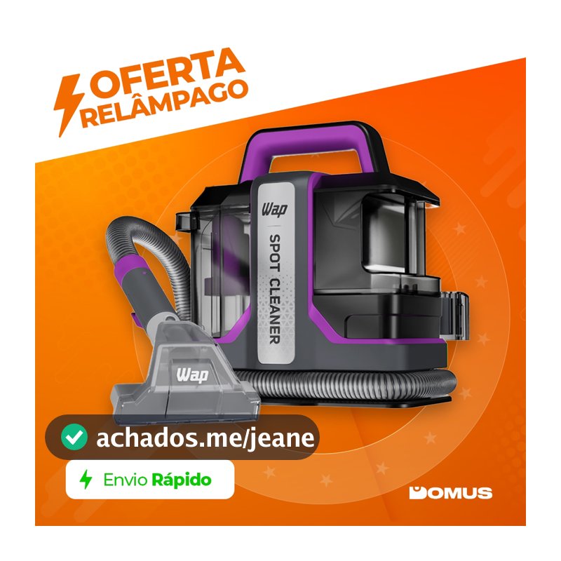 Extratora Higienizadora Portátil WAP W3 1450W Borrifa, Esfrega e Extrai Sujeira de Sofás e Colchões