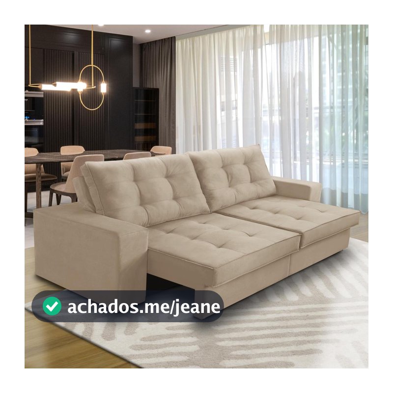 Sofá Retrátil e Reclinável 2 lugares 1,50m com Molas Marcela Suede Adonai Estofados