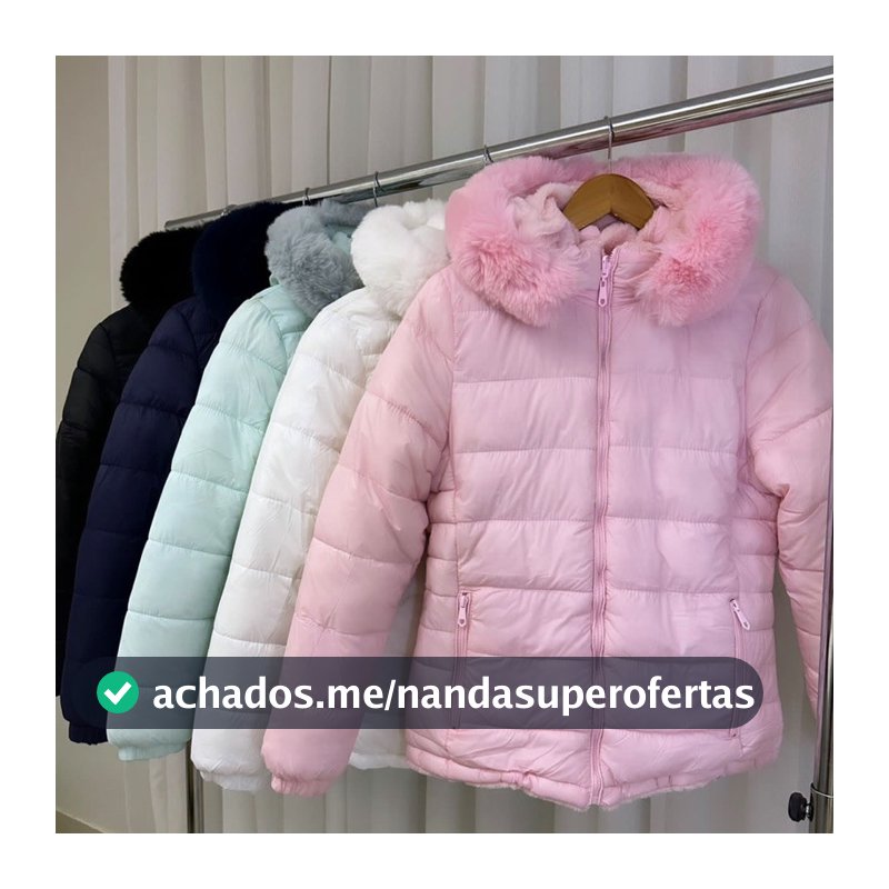 Jaqueta Feminina Nylon Forrada Capuz Inverno Quentinha Impermeável Bobojaco Puffer Metalassê JQ P ATE EXTRA G