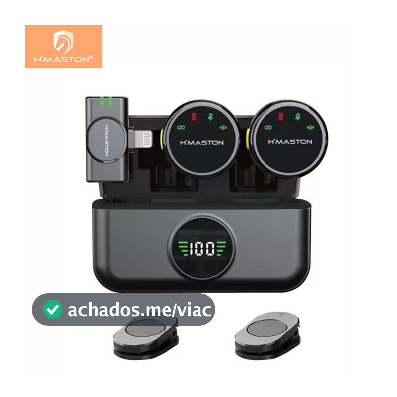 H'maston MK18/19 Microfone De Lapela Profissional Sem fio Magnético Redução de Ruído