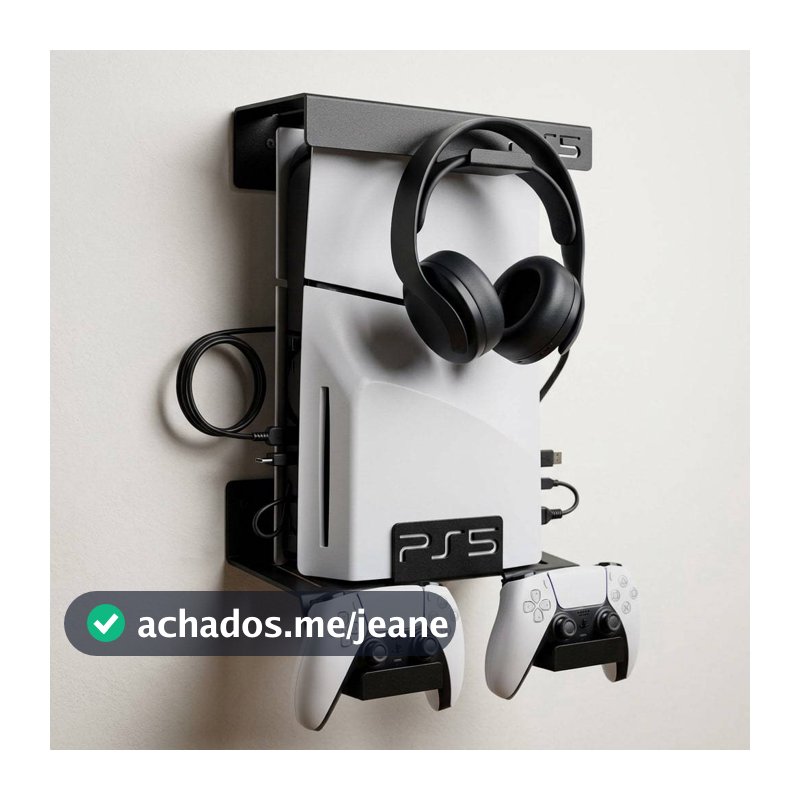 Suporte de Parede PS5 Playstation 5 Slim Fat Organizador Console Suporte Controle Headset Setup