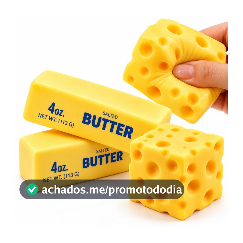 Squishy Butter Manteiga Gigante 24cm e 13,5cm Super Macio Fofinho Surpresa Antistresse Fidget Toy Sensorial Queijo