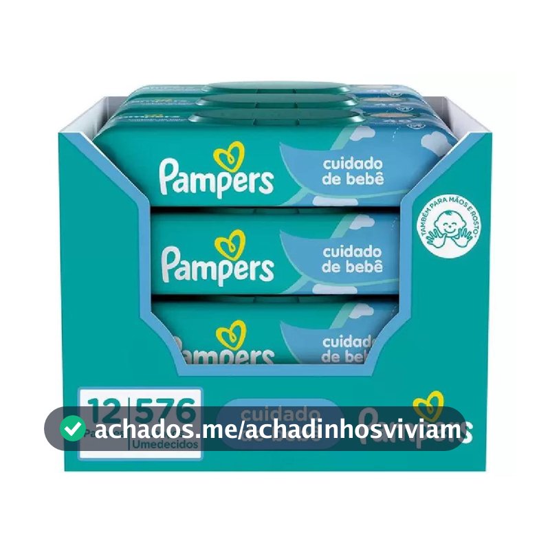Lenços Umedecidos Pampers Cuidado De Bebê 576 Unidades