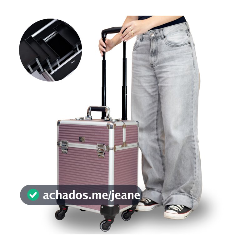 Maleta De Maquiagem Profissional Com Rodinhas R720 Vazia