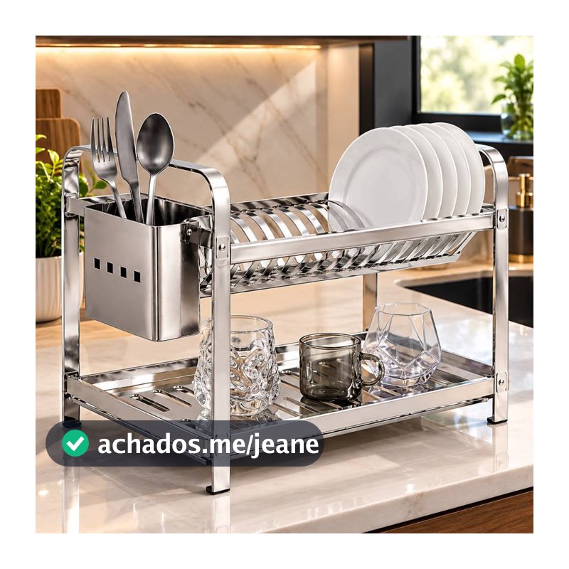 Escorredor de Louça Premium 16 Pratos Linha Luxo