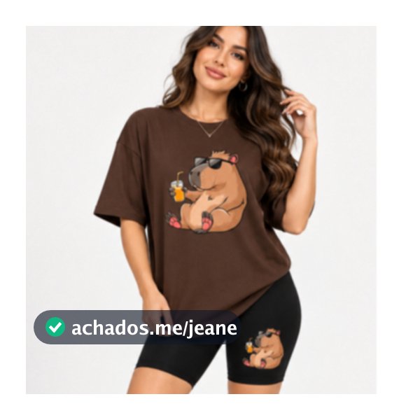 CONJUNTO FEMININO ACADEMIA CAMISETA+BERMUDA CÓS ALTO CAPYBARA RELAX