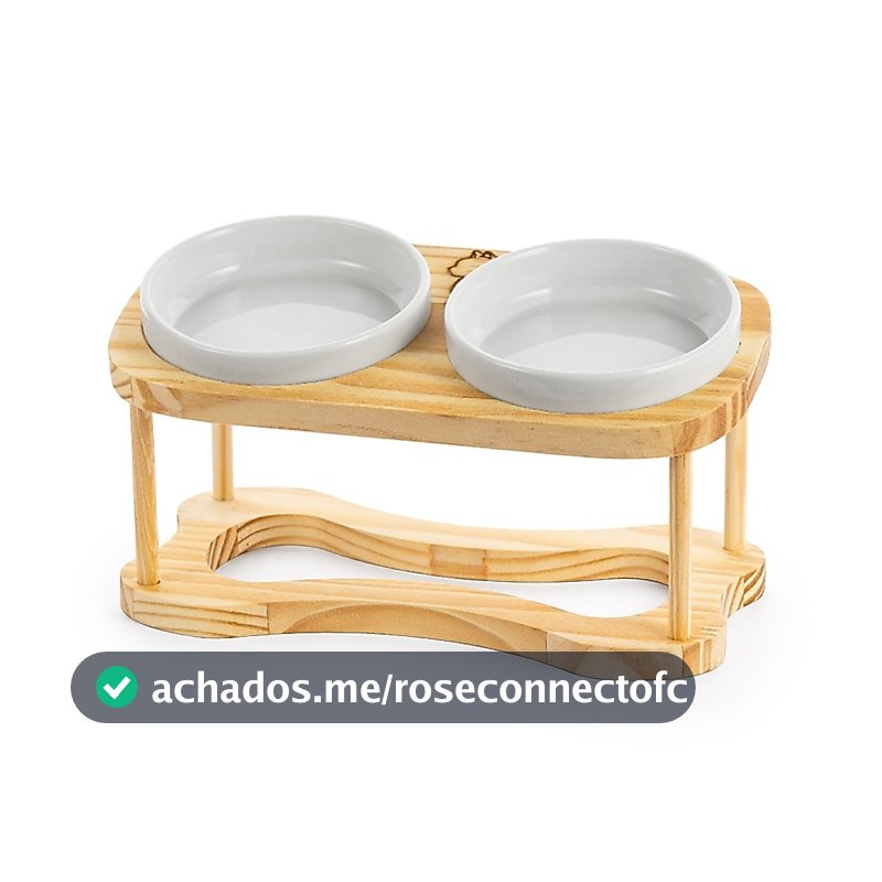 Comedouro Gato Elevado  Duplo 230ml – Ergonomico Antiderrapante Postura Correta Evita Refluxo