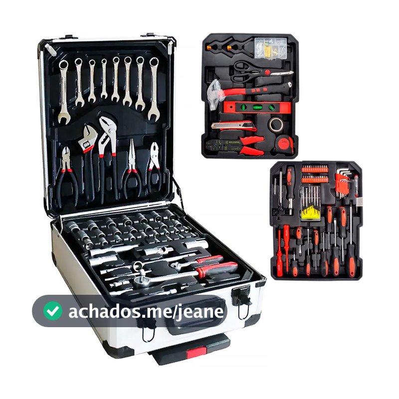 Maleta de ferramentas 186 Peças Completo Profissional