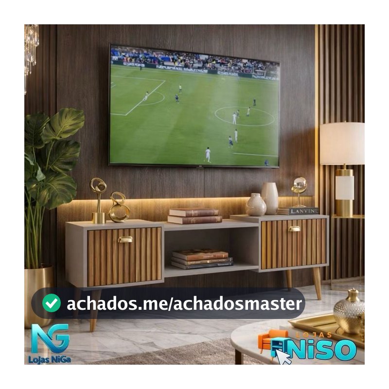 Rack Bancada com pés 1.20 Life e Vegas 0.90 com 2 Portas Moderno Parede TV Até 50Pol - LANÇAMENTO