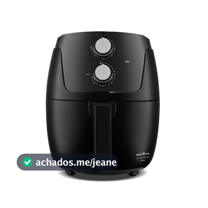 Fritadeira Air Fryer 4.2L 1500W Britânia Silverstone BFR36A Preta 127V