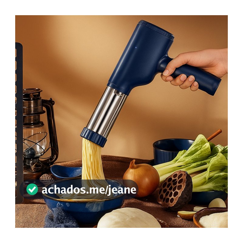 Máquina De Fazer Macarrão Elétrica Maquina De Macarrao Portátil Com 6 Moldes Recarregável Cozinha